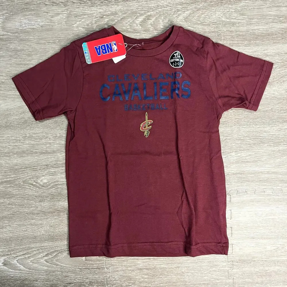 NWT‎ Cleveland Cavaliers Kids Small Maroon Graphic Print T-Shirt NBA Fan Gear